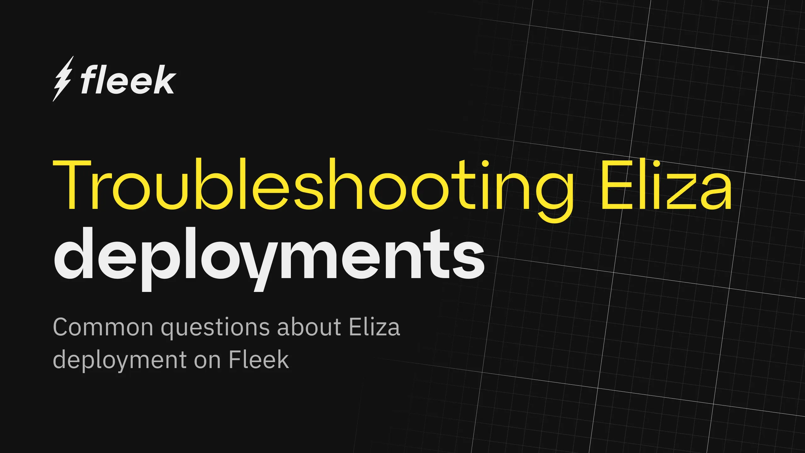 Troubleshooting for Eliza Deployments on Fleek