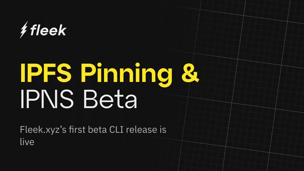 The CLI Beta is Live, with IPFS Pinning & IPNS.